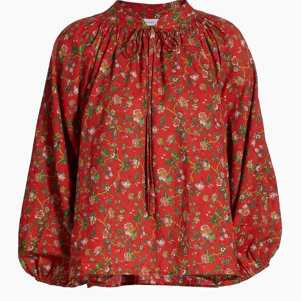 R11 Rhode Rafael Floral Cotton Self-Tie Top